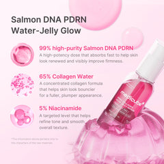 Medicube PDRN Pink Collagen Glow Serum application on palm indicating fast absorption