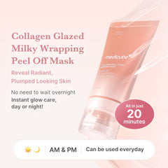 Medicube Wrapping Mask applied on the face for a 20-minute glow.