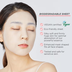 Mediheal Collagen Essential Mask features a vegan biodegradable sheet for sustainable skincare.