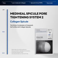 Close-up of Mediheal collagen spicule ampoule application for pore refinement.