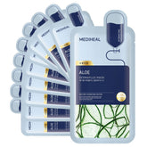 Mediheal Dermaplus Aloe Mask packaging shown, ideal for vegan skin care routines.