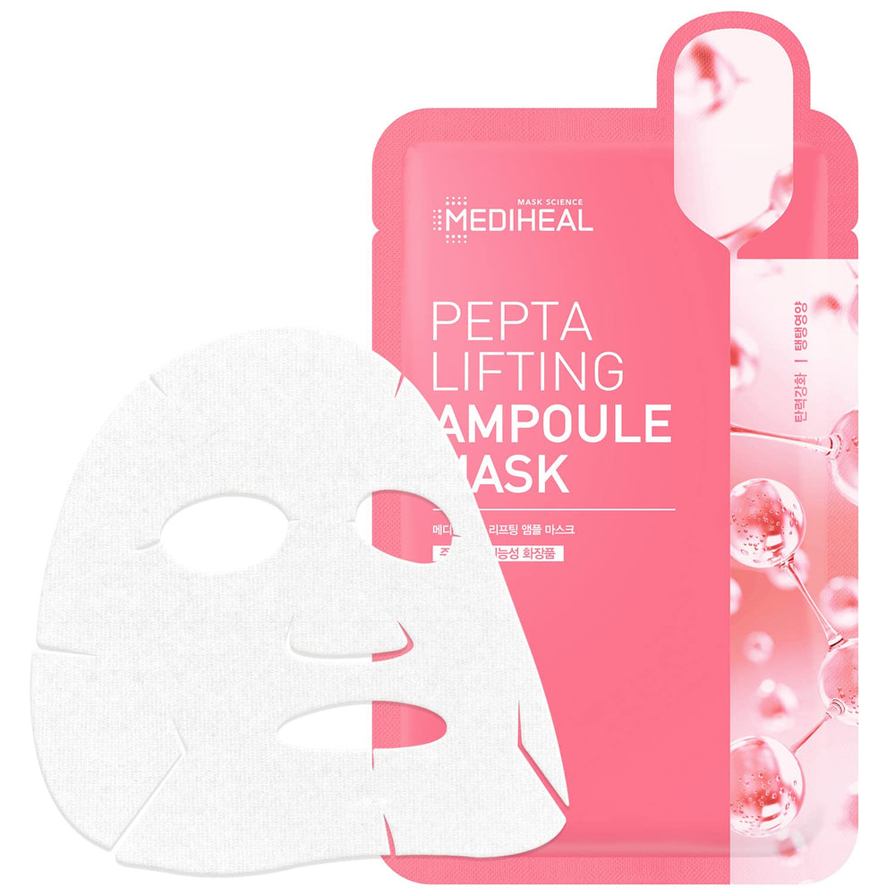 Mediheal Pepta Lifting Ampoule Mask pack highlights peptide formula for firmer skin