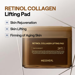 Mediheal lifting pad on chin to improve texture and tone.