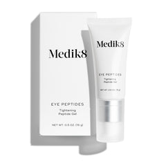 Medik8 Eye Peptides Gel tube application showing a smooth under-eye routine benefit