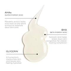 Medik8 Surface Radiance Cleanse showing AHA/BHA formula dissolving impurities for refreshed skin texture