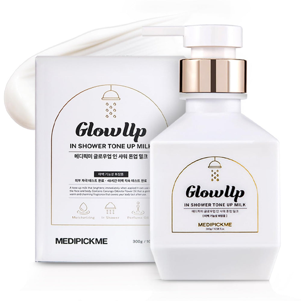 MEDIPICKME glutathione body lotion bottle delivers lightweight hydration for sensitive skin.
