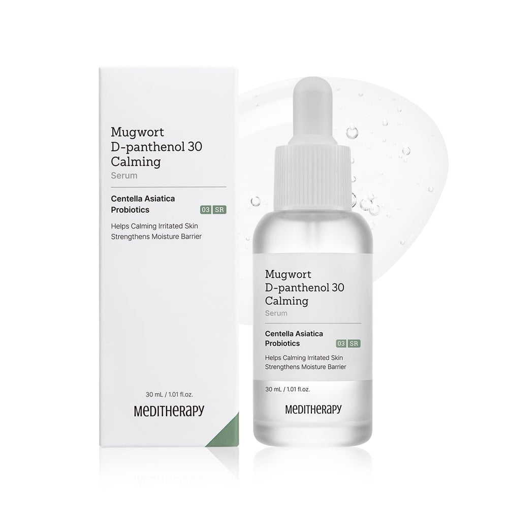 MEDITHERAPY Mugwort D-Panthenol 30 Calming Serum bottle supports calm skin and barrier protection.