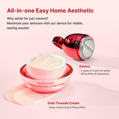 MEDITHERAPY Shumage Gold Seal Cream jar detail highlights rich texture.