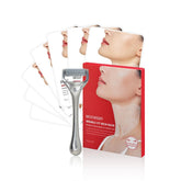 MEDITHERAPY wrinkle-fit neck mask application demonstrates targeted hydration.