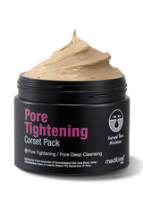 Meditime Pore Corset Pack clay mask jar showcasing deep cleansing for refined pores