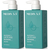 Medix 5.5 exfoliating body wash bottle for smoother skin with AHAs
