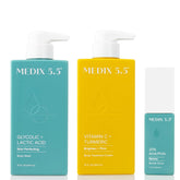 Medix 5.5 exfoliating face wash bottle pour enhances cleansing and skin smoothness