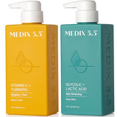 Medix 5.5 exfoliating wash bottle pour for easy application and even lather.