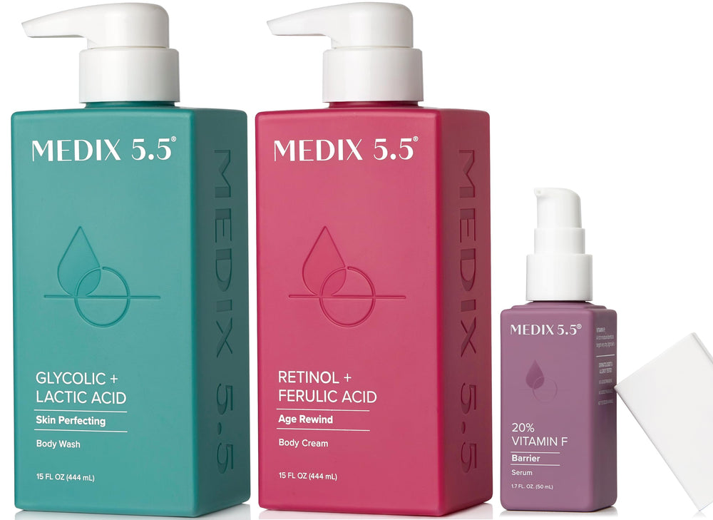 Medix 5.5 Retinol Body Cream bottle for firmer, hydrated skin
