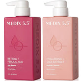 Medix 5.5 Retinol Body Lotion bottle delivering anti aging hydration.