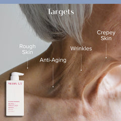Close-up of Medix 5.5 retinol cream texture showing silky, quick-absorbing formula.