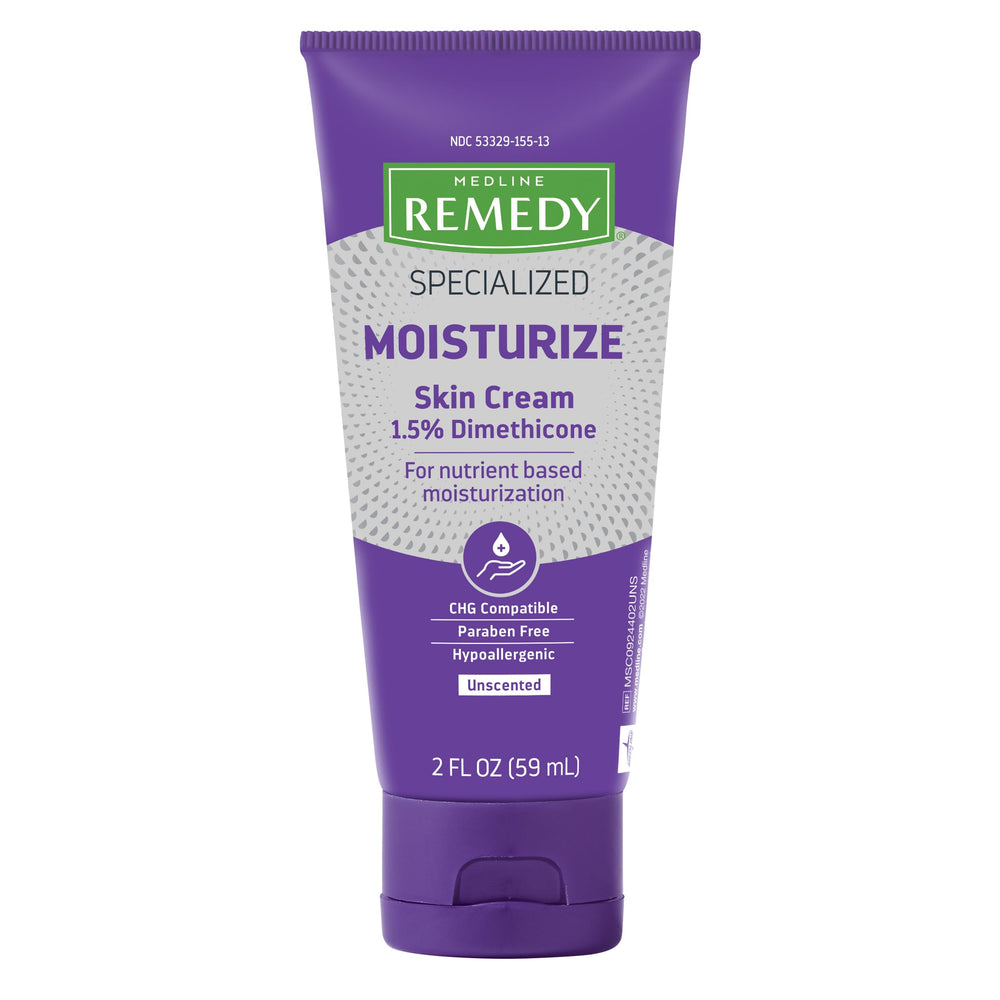 Medline Remedy Skin Cream bottle with unscented formula for sensitive skin and daily use.