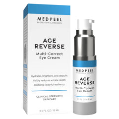 MedPeel Age-Reverse Eye Cream bottle front for daily hydration and eye brightening.