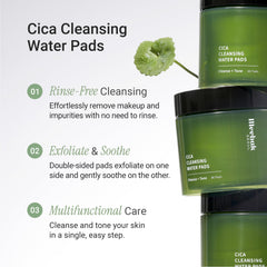 Meebak Cica Cleansing Water Pads lavender and cica soothing skin