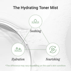 Meebak CICA Toner Spray mist-dispense demonstrates portable hydration.