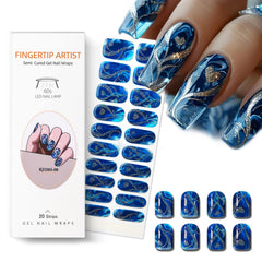 Meemooron gold heart designs semi-cured nail strips for chic, long-lasting manicure