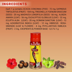 Meera advanced herbal powder packaging shows heritage and quality.