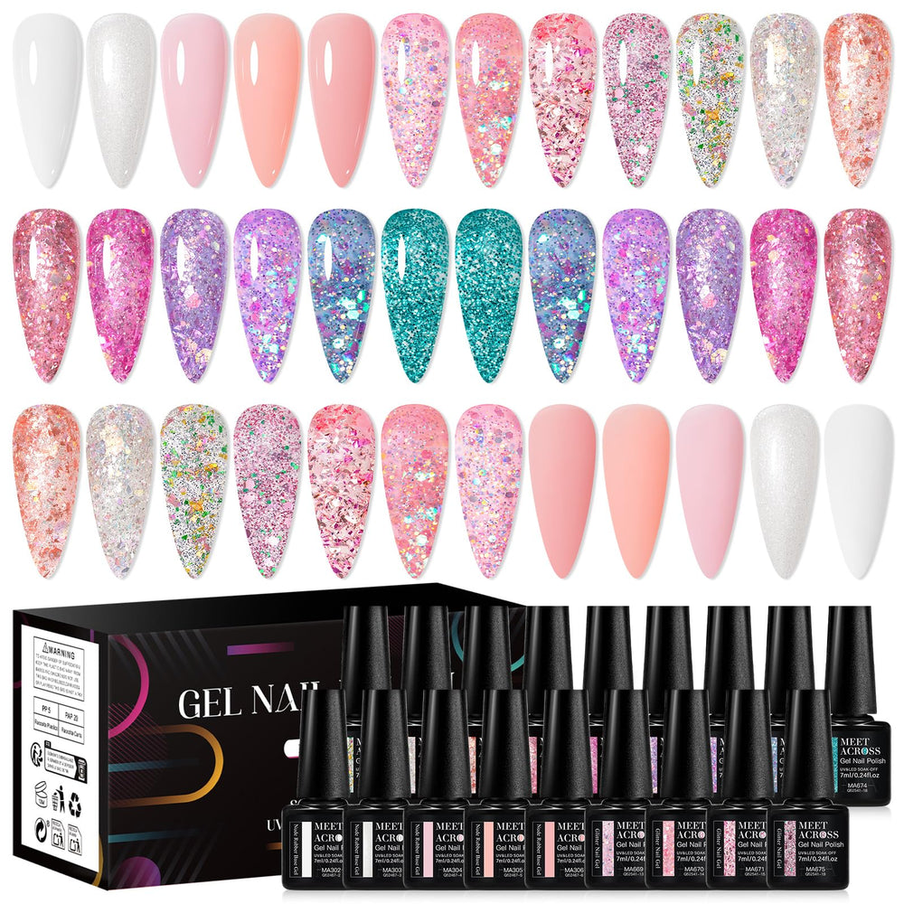 MEET ACROSS 18-color gel polish set for versatile creative manicures.