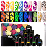 MEET ACROSS Glow in the Dark Nail Art Kit packaging ready for gifting and display