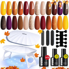 MEFA gel nail kit with UV light for at home salon results