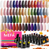 MEFA fall gel nail polish set swatch for autumn looks