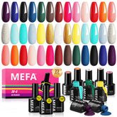MEFA Gel Nail Polish Set gift box with vibrant shades for gifting.