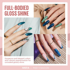 MEFA silver gold glitter polish swatch showcases party-ready shine and versatility