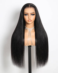 Megalook Hair 13x6 HD lace front wig close-up of preplucked hairline for natural look