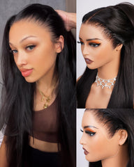 Megalook Hair glueless 13x6 lace-front wig, comfortable wear and seamless parting.