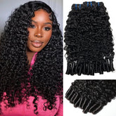Megeen Burmese Curly Bundles 18in water-wave weft for natural blend and fullness.