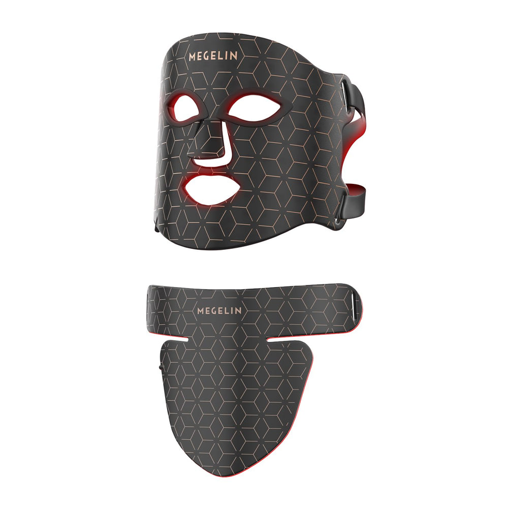MEGELIN LED face and neck mask front view with seven color options for skin care.