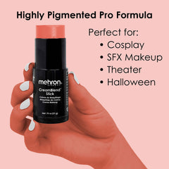 Studio-use Mehron CreamBlend Stick applying even color on skin