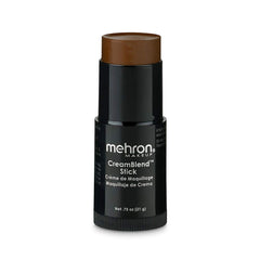 Mehron CreamBlend Stick swatch on skin showing rich pigment for stage makeup.