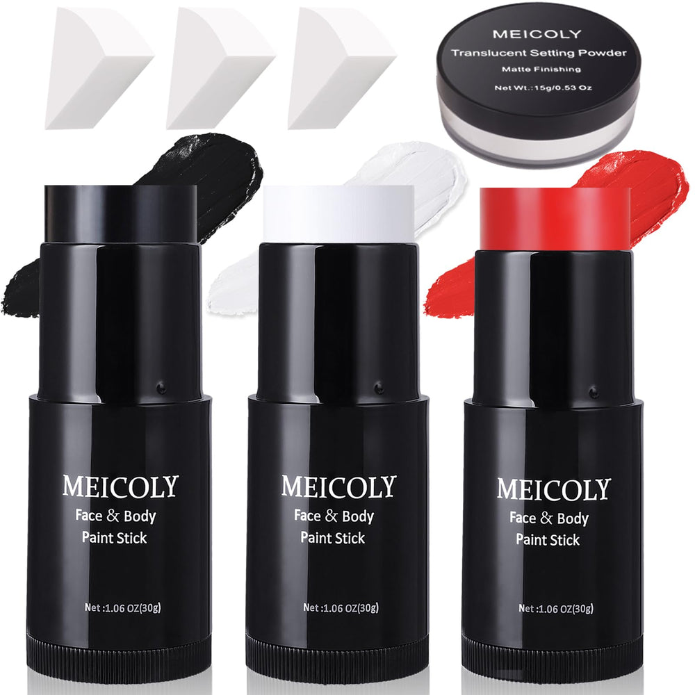 Meicoly clown red face paint stick for bold, long-lasting color.