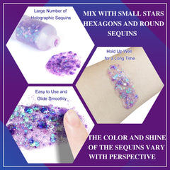 MEICOLY holographic sparkle adds hair decoration catching light from angles