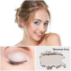 Close-up swatch of MEICOLY Macaron Grey Eyeshadow showing matte pigment.
