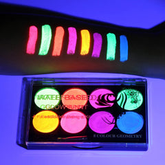 Meicoly Neon face paint blue neon for UV glow looks and party makeup