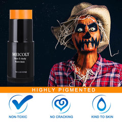 Meicoly orange paint swatches showing rich pigment for full coverage.