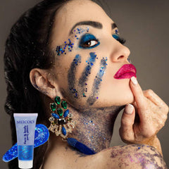 MEICOLY pride glitter on face enhances colorful celebrations.