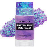 MEICOLY purple hair glitter stick adds vibrant sparkle to hair for festivals