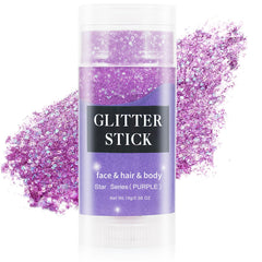 MEICOLY purple hair glitter stick for vivid, long-lasting sparkle in festival looks