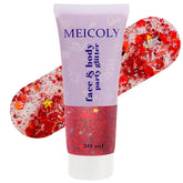MEICOLY red face glitter gel adds bold sparkle to festival makeup
