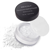 MEICOLY talc-free setting powder in sifter packaging for precise application.