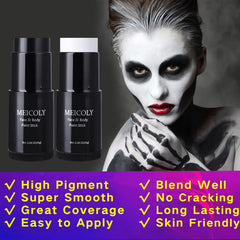 MEICOLY white face paint stick for high-contrast clown and skull designs.