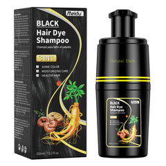 MEIDU Black Hair Dye Shampoo bottle-front shows natural color potential and herbal formula